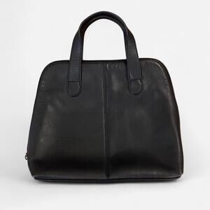 Vintage Dark Navy Leather Tote Bag